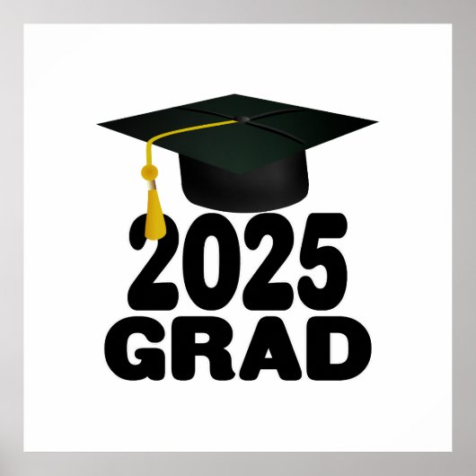 Grad Cap Bold-Klasse von 2025 Poster (Vorne)