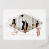 Grad Cap Bow & Tassel Ankündigung von Fotokollagen (Vorderseite)