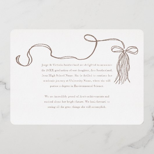 Grad Cap Bow & Tassel Ankündigung von Fotokollagen (Rückseite)