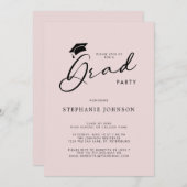 Grad Cap Chic Moderne Graduiertengruppe Einladung (Vorne/Hinten)