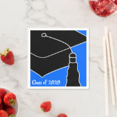 Grad Cap Class Jahr Blau und Schwarz Serviette (Beispiel)