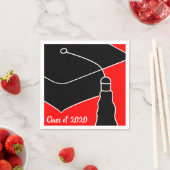 Grad Cap Class Jahr Rot und Schwarz Serviette (Beispiel)