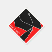 Grad Cap Class Jahr Rot und Schwarz Serviette (Ecke)
