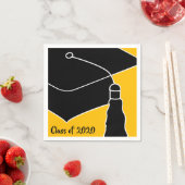 Grad Cap Class Jahr Schwarz und Gold Serviette (Beispiel)