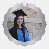 Grad Cap Class Silver Name Abschluss Ornament Karte (Rückseite)