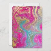 Grad Cap, Confetti farbenfroher Marmormarmor Absch Einladung (Rückseite)