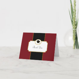 Grad Cap Dankeschön Karte: Rot Dankeskarte