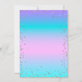 Grad Cap, Diamonds Ombre Holographic Abschluss Einladung (Rückseite)