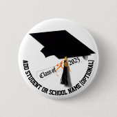 Grad-Cap-Diplom-Klasse 2025 Abschluss Button (Vorderseite)