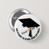 Grad-Cap-Diplom-Klasse 2025 Abschluss Button (Vorne & Hinten)