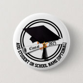 Grad-Cap-Diplom-Klasse 2025 Abschluss Button (Vorderseite)