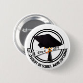 Grad-Cap-Diplom-Klasse 2025 Abschluss Button (Vorne & Hinten)