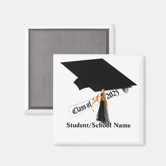 Grad-Cap-Diplom-Klasse 2025 Abschluss Magnet (Vorderseite/Rückseite)