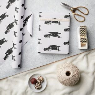 Grad-Cap-Diplom (Schwarz) Abschluss Geschenkpapier