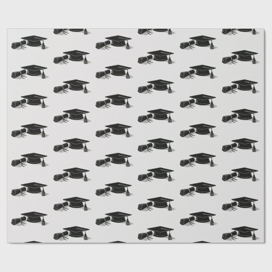 Grad-Cap-Diplom (Schwarz) Abschluss Geschenkpapier (Flach)