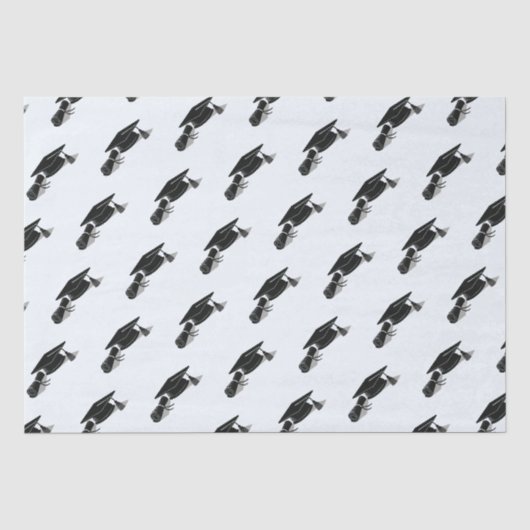 Grad-Cap-Diplom (Schwarz) Abschluss Seidenpapier (Vorderseite)