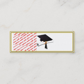 Grad-Cap-Diplom - Schwarz & Gold Mini Visitenkarte