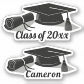 Grad Cap Diploma Abschluss Aufkleber (Vorderseite)