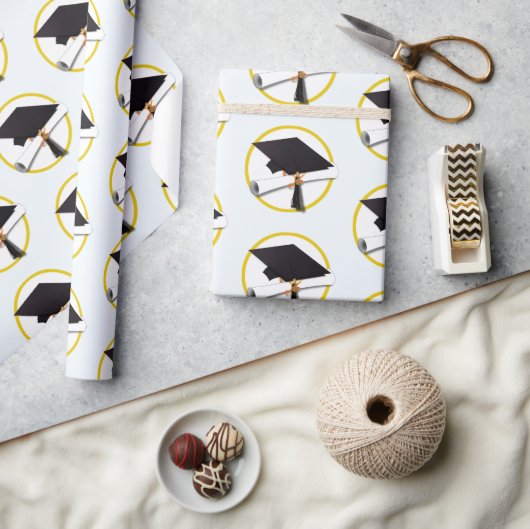 Grad Cap Diploma Abschluss Geschenkpapier (Kunsthandwerk)