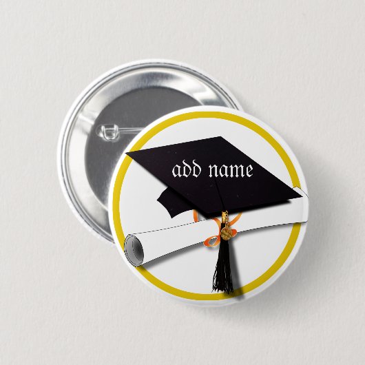Grad Cap & Diploma Button (Vorne & Hinten)