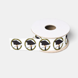 Grad Cap & Diploma - Farben der Gold- und Schwarze Ripsband