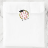 Grad Cap Diploma Foto Abschluss Runder Aufkleber (Tasche)