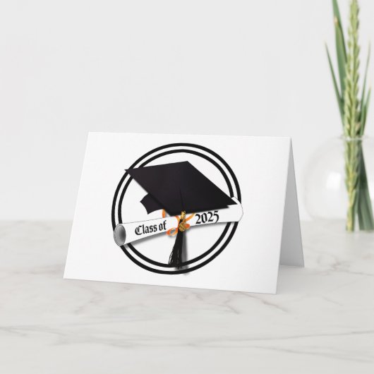 Grad-Cap-Diploma-Klasse 2025 Karte (Vorderseite)