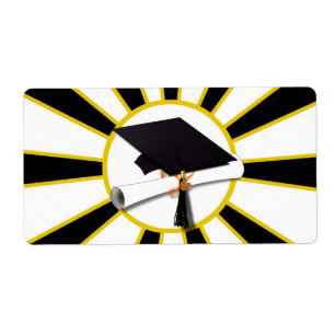 Grad Cap & Diploma mit Schwarz/Gold-Farben