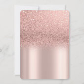 Grad Cap Diploma Rose Gold Glitzer Abschluss Einladung (Rückseite)