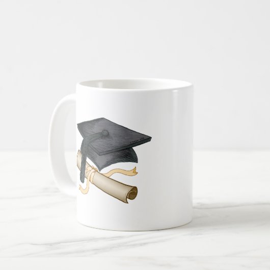 Grad-Cap-Diploma-Tasse Kaffeetasse (Vorderseite Links)