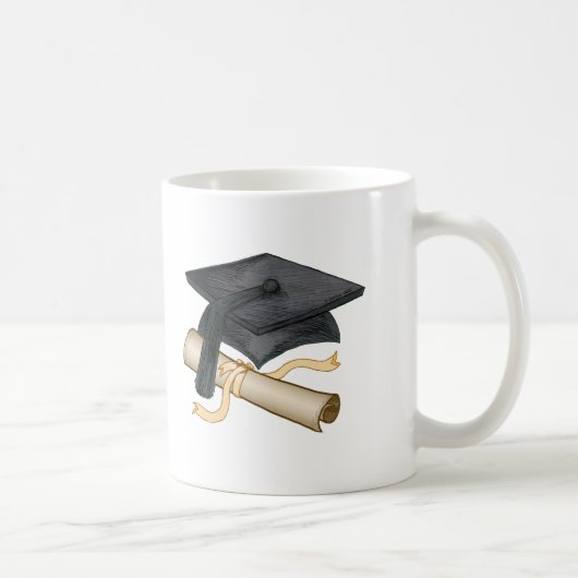 Grad-Cap-Diploma-Tasse Kaffeetasse (Rechts)