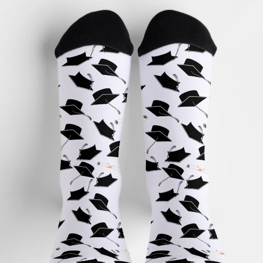 Grad-Cap-Diplomas-Muster-Abschluss Socken (Oben)