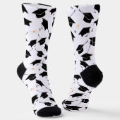 Grad-Cap-Diplomas-Muster-Abschluss Socken (Gewinkelt)