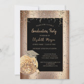 Grad Cap, Disco Ball Confetti, Weinkeller Einladung (Vorderseite)