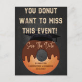 Grad Cap Donut Abschluss Save the Date Postkarte (Vorderseite)