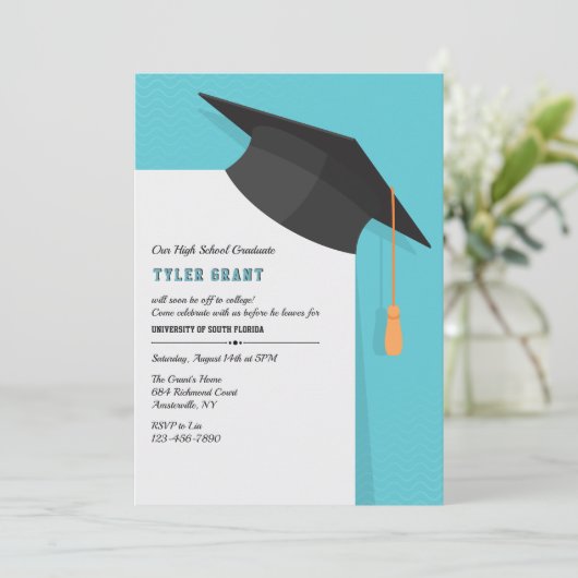 Grad Cap Einladung (Stehend Vorderseite)