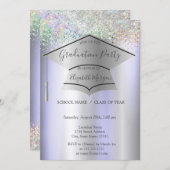 Grad Cap, farbenfroher Confetti Violet Abschluss Einladung (Vorne/Hinten)