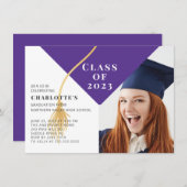 Grad Cap Foto Abschluss Einladung (Vorne/Hinten)