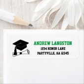 Grad Cap Green und Black Abschluss Address (Insitu)