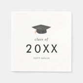 Grad Cap-Klasse 2025 Abschluss Serviette (Vorderseite)