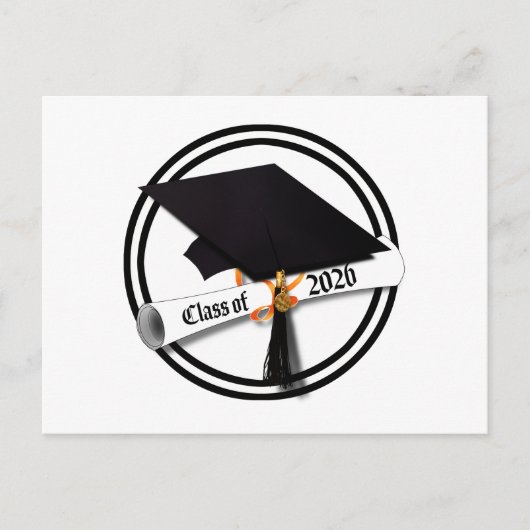 Grad Cap-Klasse 2026 Abschluss Postkarte (Vorderseite)