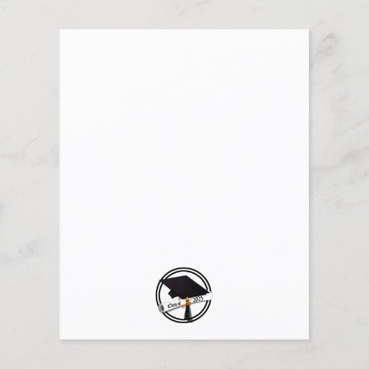 Grad-Cap-Klasse der Ankündigung von Abschluss 2025 (Rückseite)