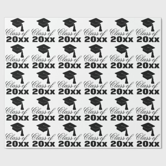 Grad-Cap-Klasse Jahr Abschluss-Geschenk Geschenkpapier (Flach)