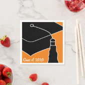 Grad Cap Klasse Jahr Orange und Schwarz Serviette (Beispiel)