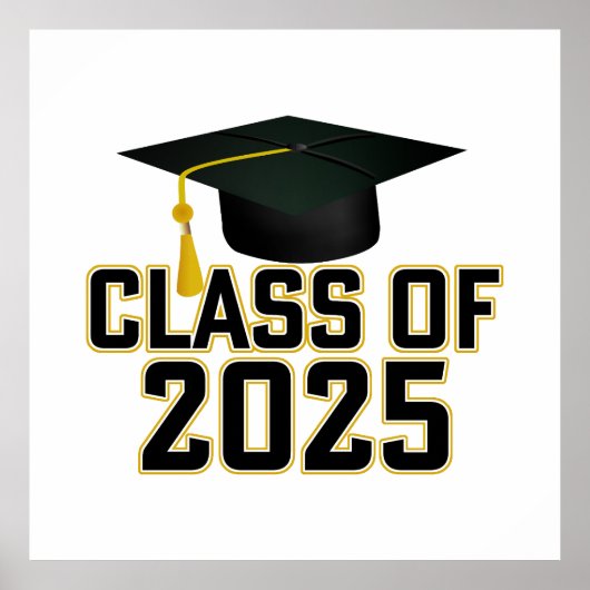 Grad Cap Letterman-Klasse 2025 Poster (Vorne)