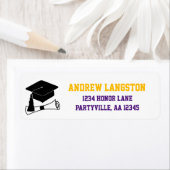 Grad Cap Lila und Gold Abschluss-Adresse (Insitu)