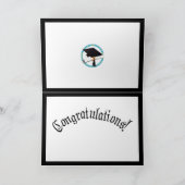 Grad Cap mit Diplom - Schulfarben Gold & Lt Blue Karte (Innenseite)