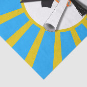 Grad Cap mit Lt Blue und Gold Abschluss Seidenpapier (Ausschnitt)