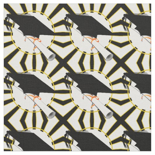 Grad Cap mit Schulfarben Stoff (Nahaufnahme)