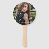 Grad Cap Modernes Graduate Foto Black Fächer (Vorderseite)